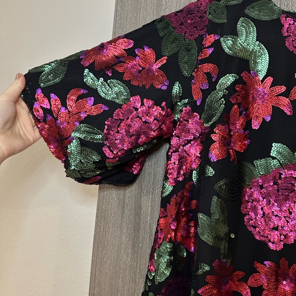 Ivy City Co Floral Dress in Pink and Green - Picture 3 of 6